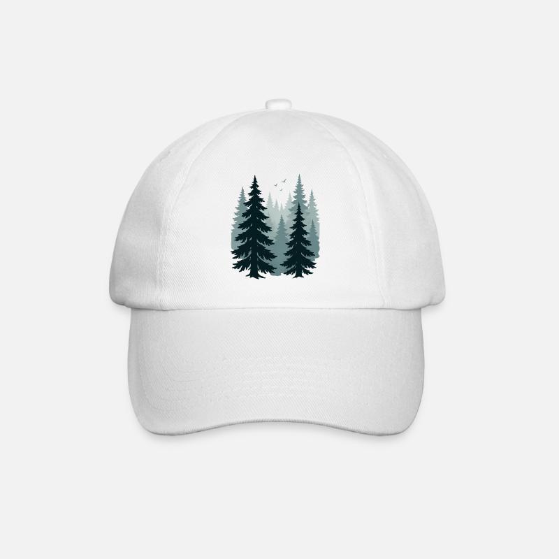 Misty Pines - Baseball Cap - white/white