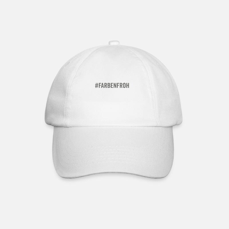#farbenfroh Conception de hashtag - Casquette classique - blanc/blanc
