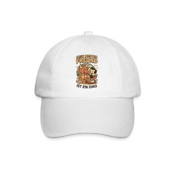 My best friend is a dinosaur - Baseball Cap - white/white - Front