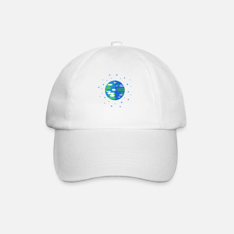 Earth In A Nutshell - Planet Earth Minimalist - Baseball Cap - white/white