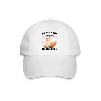 Nachwuchs Verkünden Ich Werde Große Schwester 2027 - Baseballkappe - Weiß/Weiß - Vorne