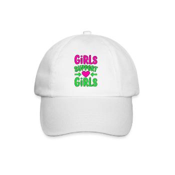 Girls Support Girls Freundschaft - Baseballkappe - Weiß/Weiß - Vorne