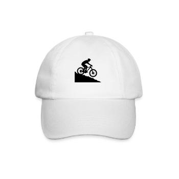 Downhill-Action im Wald - Baseballkappe - Weiß/Weiß - Vorne