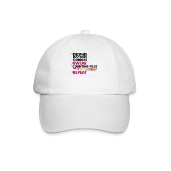 Pharmacy Tech Technician - Baseball Cap - white/white - Front