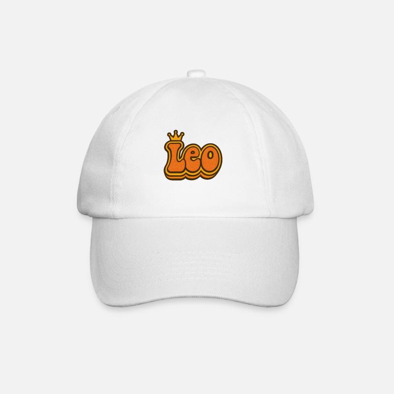 Leo Sternzeichen Retro Design - Baseballkappe - Weiß/Weiß