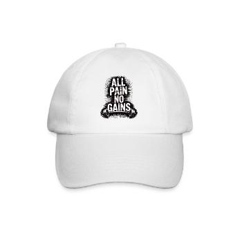 Chemise de fitness – motif All Pain No Gains - Casquette classique - blanc/blanc - Devant