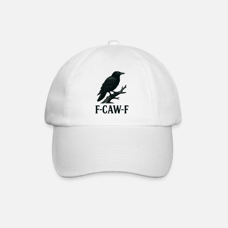 Sarkastischer Rabe – F-CAW-F Statement Art - Baseballkappe - Weiß/Weiß