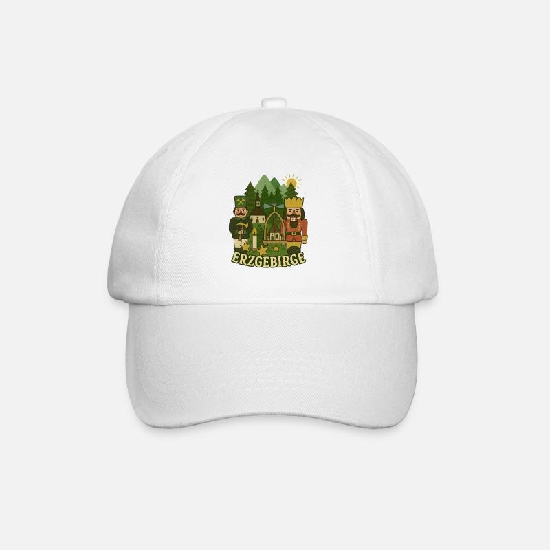 Erzgebirge Nussknacker - Baseballkappe - Weiß/Weiß