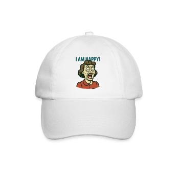 Screaming retro housewife: I'm happy! - Baseball Cap - white/white - Front