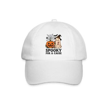 Gruselig für einen guten Zweck – Cute Ghost Support - Baseballkappe - Weiß/Weiß - Vorne