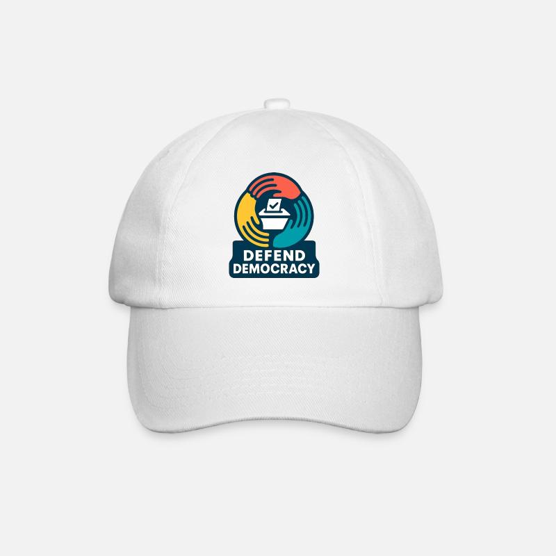 Defend Democracy - Baseballkappe - Weiß/Weiß