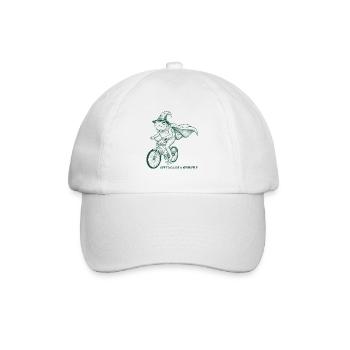 Off To Cause A Kerfuffle Frog On Bike Funny Animal - Baseball Cap - white/white - Front