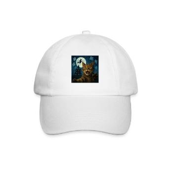 Halloween Cat Selfie with Scary House - Baseball Cap - white/white - Front