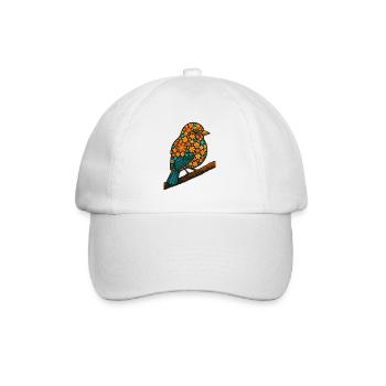Illustrations florales et oiseaux, tourtereaux et nature - Casquette classique - blanc/blanc - Devant