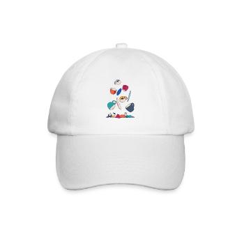 Coffee art in colorful collage - Baseball Cap - white/white - Front