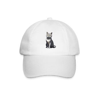 Elegant gray cat illustration - Baseball Cap - white/white - Front