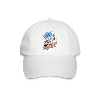 Humorous protest dog illustration - Baseball Cap - white/white - Front
