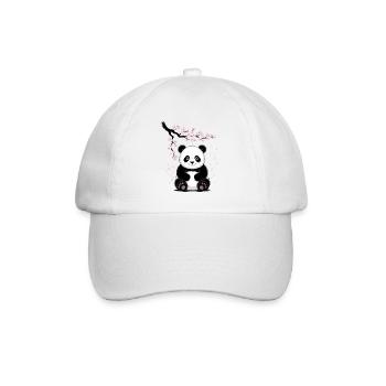 Panda, Panda Ours, Japonais, Cerisier en fleurs - Casquette classique - blanc/blanc - Devant