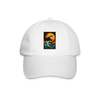 Sunset Orca, Love Ocean Animals  - Baseball Cap - white/white - Front
