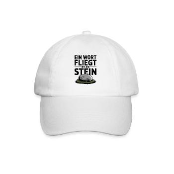 Humorous stone motif with saying: I'm taciturn, - Baseball Cap - white/white - Front