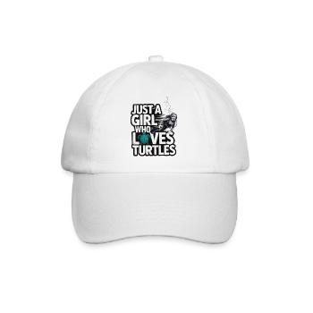 Just a girl who loves turtles - Baseballkappe - Weiß/Weiß - Vorne