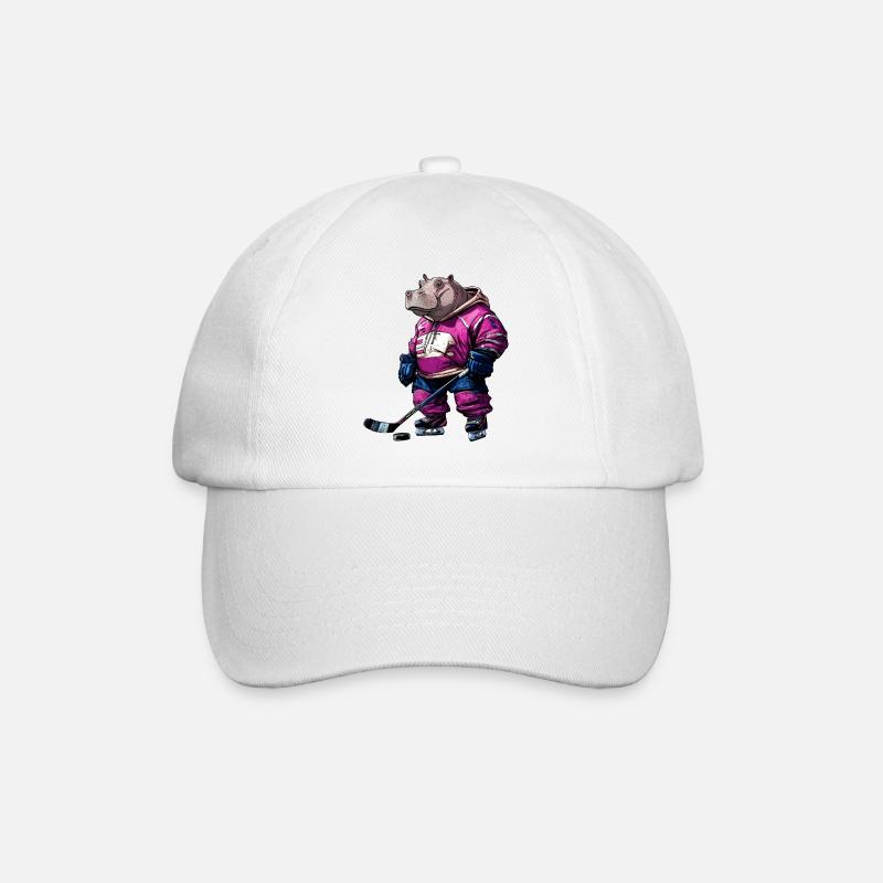 Nilpferde Eishockey - Baseballkappe - Weiß/Weiß