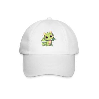 Drachen Drache - Baseballkappe - Weiß/Weiß - Vorne