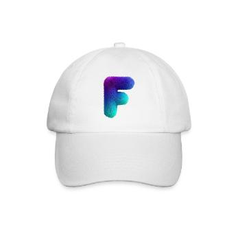 Buchstabe F in Felloptik mit Farbverlauf  - Baseballkappe - Weiß/Weiß - Vorne