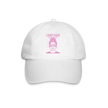 Camp Hair Don't Care Funny Camping Camper - Baseball Cap - white/white - Front