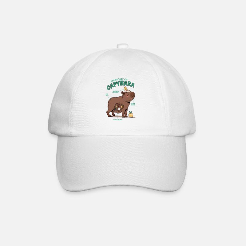 Anatomie du Capybara Illustration Amusante - Casquette classique - blanc/blanc