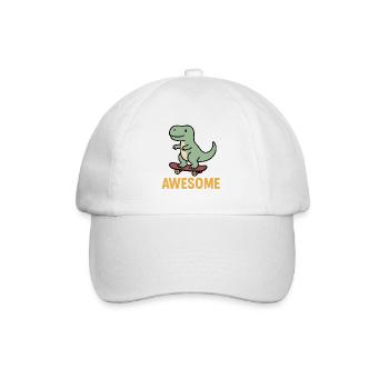 Dinosaure décontracté sur skateboard - Casquette classique - blanc/blanc - Devant