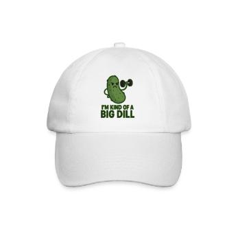 Witziges Dill-Motiv mit Muskeltraining - Baseballkappe - Weiß/Weiß - Vorne