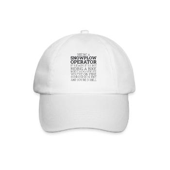 Snowplow Operator Riding A Bike Snow Plow Driver - Baseball Cap - white/white - Front