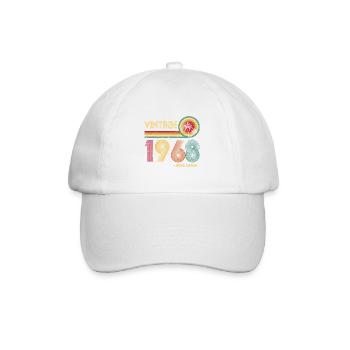 Vintage-Retro-Design im Stil der 70er - Baseballkappe - Weiß/Weiß - Vorne