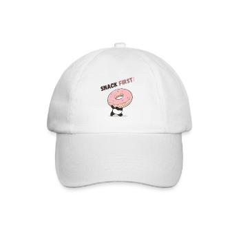Panda ludique avec un beignet - Casquette classique - blanc/blanc - Devant