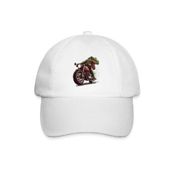 Crocodile on Motorcycle Action Design - Baseball Cap - white/white - Front
