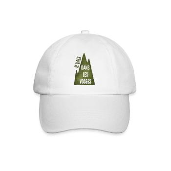 Ich gehe in die Vogesen - Green Mountain - Baseballkappe - Weiß/Weiß - Vorne