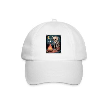 squelette mangeant smores randonneur campeur halloween - Casquette classique - blanc/blanc - Devant