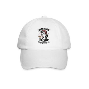 Calm Down, we'll make it look like an accident - Baseball Cap - white/white - Front