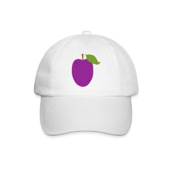 Vibrant Plum Fruit Illustration - Baseball Cap - white/white - Front