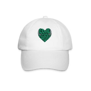 Love You Forever Herz Design - Baseballkappe - Weiß/Weiß - Vorne