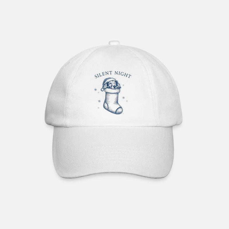 Douce nuit – Teckel dans un bas de Noël - Casquette classique - blanc/blanc