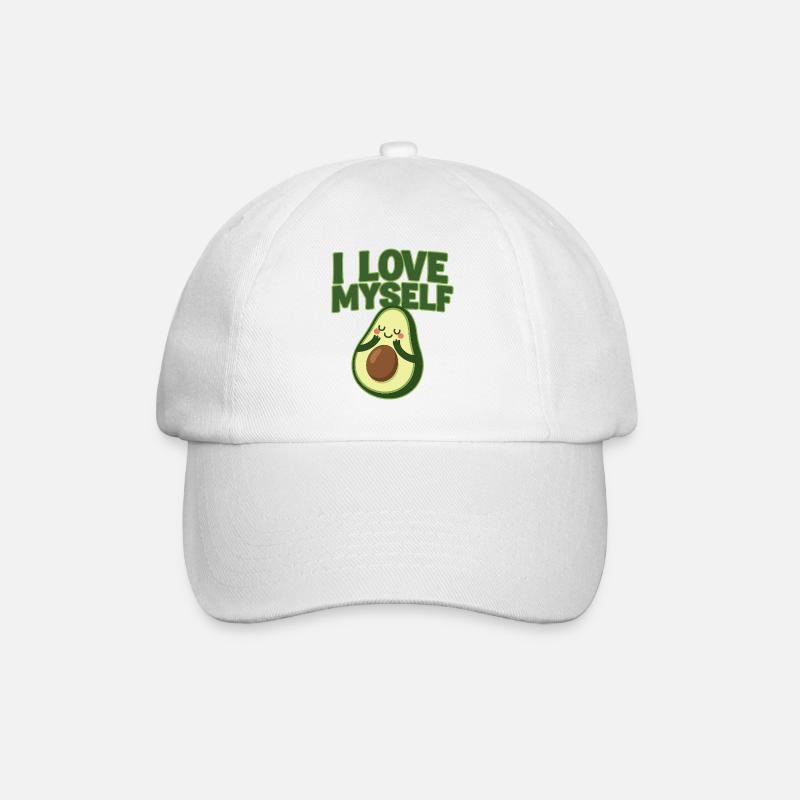 Sweet Avocado Positivity Print - Baseball Cap - white/white