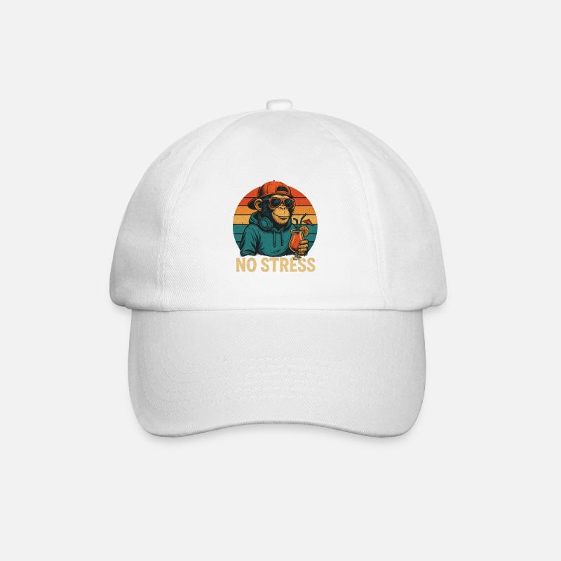 Pas de stress - Singe - Casquette classique - blanc/blanc