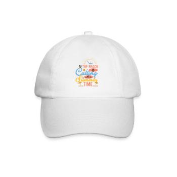 Sommerliches Strand-Design mit Sonnenmotiven - Baseballkappe - Weiß/Weiß - Vorne