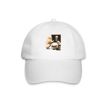 Humorous Skeleton Teacher Illustration - Baseball Cap - white/white - Front