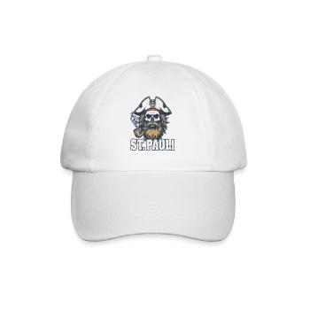 St.Pauli Kiez Hamburg Totenkopf Sankt Pauli - Baseball Cap - white/white - Front