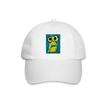 Grenouille de dessin animé avec de grands yeux - Casquette classique - blanc/blanc - Devant