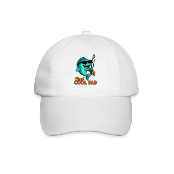 Reel Cool Dad – Funny Angler Gift - Baseball Cap - white/white - Front