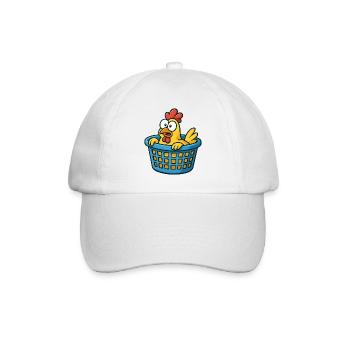 Playful Chicken Cardboard Print - Baseball Cap - white/white - Front